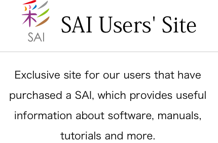 Exclusive site for our users that have purchased a SAI, which provides useful information about software, manuals, tutorials and more.